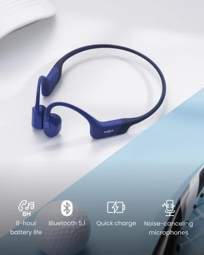 Vista 2 de SHOKZ OpenRun Mini (AfterSHOKZ Aeropex Mini) - Auriculares deportivos Bluetooth con conducción ósea (renovado)