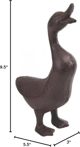 Vista 4 de Figura de jardín de pato de hierro fundido de cuerpo completo