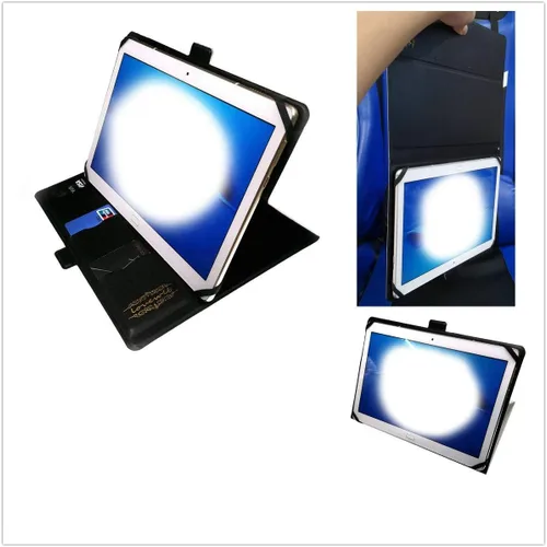 Vista 4 de Funda para tablet Hyundai KORAL 10W2 (función atril, piel sintética), diseño HS