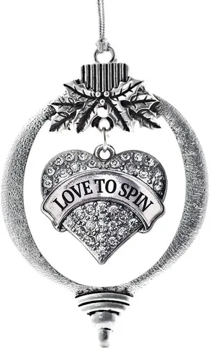 Vista 32 de Inspired Silver Adornos festivos de dije de corazón pave de plata con circonitas cúbicas