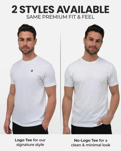 Vista 2 de Camisetas casuales de algodón suave con cuello redondo y ajuste atlético