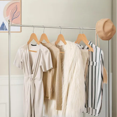 Vista 6 de ZENY Perchas de Madera Premium Paquete de 50, Perchas para Abrigos con Gancho Giratorio de 360 Grados, Perchas para Ropa para Trajes, Camisas