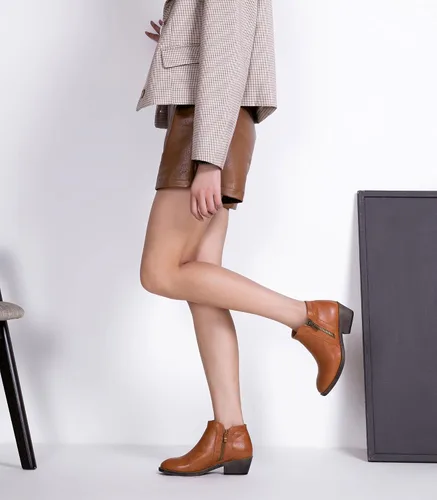 Vista 6 de Jeossy Botas de tobillo clásicas 9618 para mujer, botas de tacón grueso sin cordones para mujer