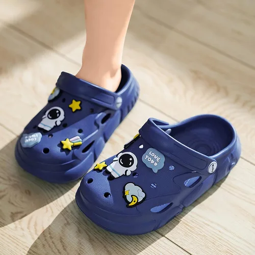 Vista 6 de Zapatos de jardín Verano Niños Patrón Unisex Zapatos de Niños Forro Zueco Niños Sandalias Azul 3637, Azul