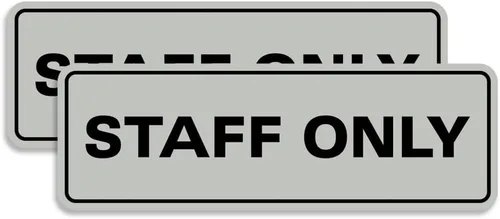 Vista 38 de All Quality Letrero estándar para pared o puerta Fácil instalación Señales de trabajo de oficina Seguridad mejorada – Negro – Pequeño