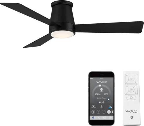 Vista 13 de WAC Lighting - Ventilador de techo de 3 aspas de aluminio inteligente de montaje empotrado en níquel cepillado
