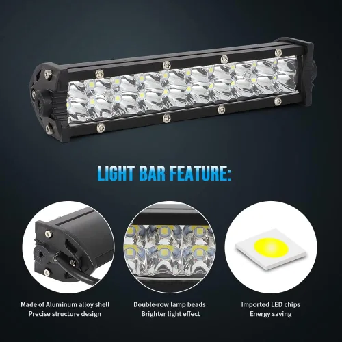 Vista 2 de Kit de barra de luz para motocicleta, kit universal de barra de luz de motocross de 60 W con soportes de montaje e interruptor para CRF250F CRF110