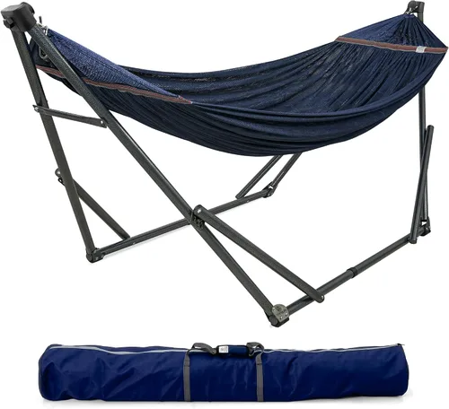 Vista 18 de Tranquillo Unity Soporte de hamaca ajustable, soportes para hamacas para el jardín, soporte de hamaca doble de acero de capacidad de 800 libras
