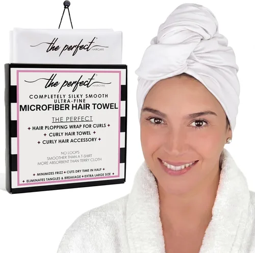 Vista 12 de Envoltorio de toalla de microfibra para el cabello para mujeres - Regalo y viaje - Suave como la seda - Cabello rizado, ondulado, liso para chicas