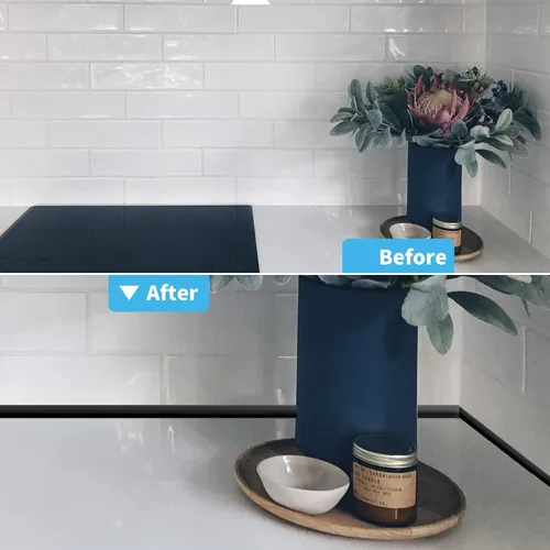 Vista 6 de Art3d - Moldura de vinilo flexible para despegar y pegar, de 10 pies para bordes de azulejos de pared, loseta en muro de cocina, marco de espejo