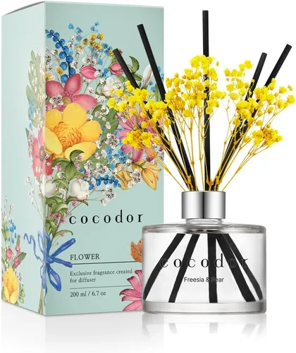 Vista 38 de COCODOR - Juego de difusor de varillas de junco, 3.4 onzas, difusor de aroma de brisa de abril con varillas, fragancia para el hogar, decoración