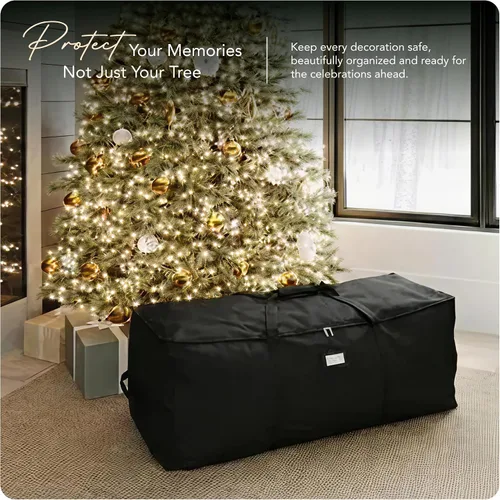 Vista 2 de Covermates Keepsakes Bolsa de Cincha para Árbol de Navidad – Almacenamiento de Árbol de Poliéster Duradero con Asas Reforzadas y Correas de Cincha