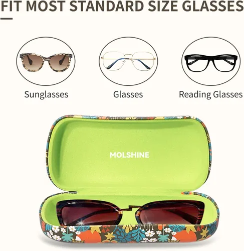 Vista 3 de molshine Estuche rígido para lentes de sol, estuche clásico para lentes de sol, lentes con paño de limpieza