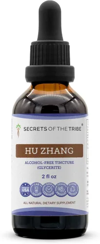 Vista 7 de Secrets of the Tribe Hu Zhang Tintura Extracto Sin Alcohol, Hu Zhang (Polygonum cuspidatum) Raíz Seca 4 oz