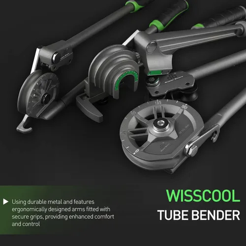 Vista 4 de Wisscool 1/2” Doblador de Tubos Doblador de Tubo con Rodillo 0-180° Herramienta de Cobre HVAC para Tubos de Cobre Aluminio Hierro Acero Inoxidable