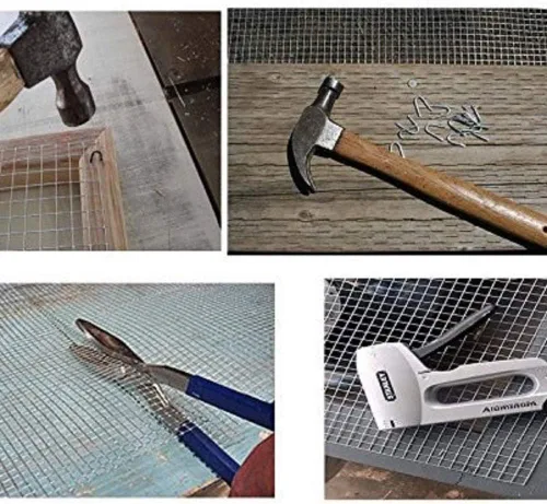 Vista 4 de AMAGABELI GARDEN & HOME Tela de hardware de 36 pulgadas x 50 pies, calibre 27, acero galvanizado, malla de alambre de pollo, malla para abejas