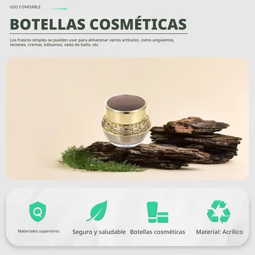 Vista 5 de OSALADI - Botella vacía de crema facial (1.06 oz, espejo dorado, compacto)