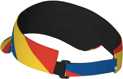 Vista 2 de Gorra deportiva con visera para el sol, diseño de bandera de Venezuela, ajustable, con parte superior vacía, gorra de béisbol de algodón
