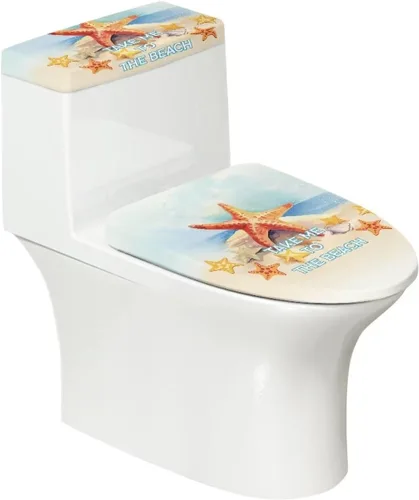 Vista 10 de Funda de asiento de inodoro de mármol blanco dorado para baño, cubierta de tapa de tanque de inodoro suave, 2 piezas, fundas de inodoro con tela