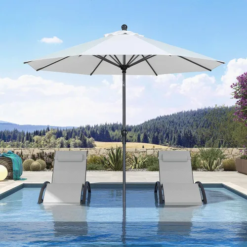 Vista 116 de PURPLE LEAF - Sombrilla de patio rectangular de 6' x 4', sombrilla de mesa para exteriores con marco de aluminio, sombrilla de mercado, sombrilla