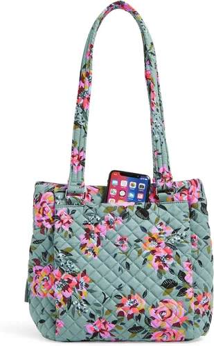 Vista 4 de Vera Bradley Bolso bandolera de algodón con múltiples compartimentos para mujer