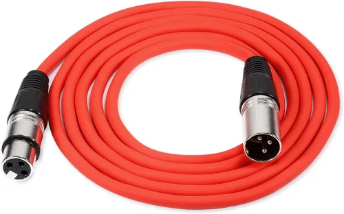 Vista 5 de NEEWER Paquete de 6 cables de micrófono de 3 pies/3.3 ft, XLR macho a XLR hembra, cables de audio de color serpiente