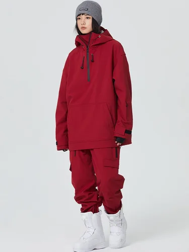 Vista 45 de RIUIYELE Traje de esquí para mujer, chaqueta y pantalones de snowboard para deportes al aire libre, traje de nieve con aislamiento impermeable
