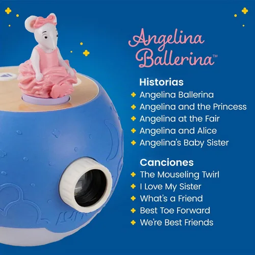 Vista 5 de Proyector de libros para niños - 5 cuentos de bailarina y cuentos de hadas de Angelina, 10 canciones