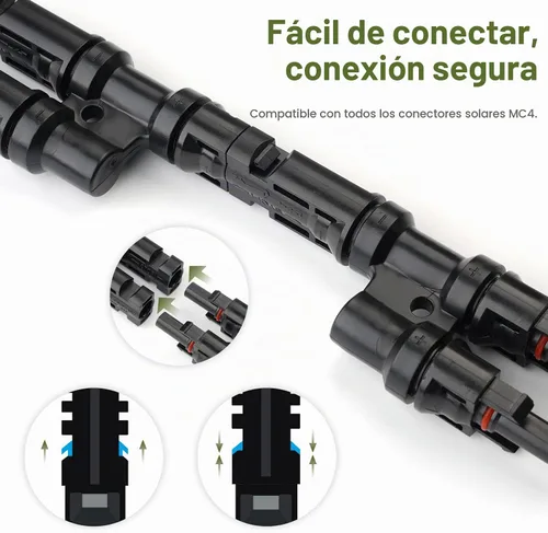 Vista 5 de HQST Conector de rama solar Y en par MMF+FFM para conexión paralela entre paneles solares (5 pares)