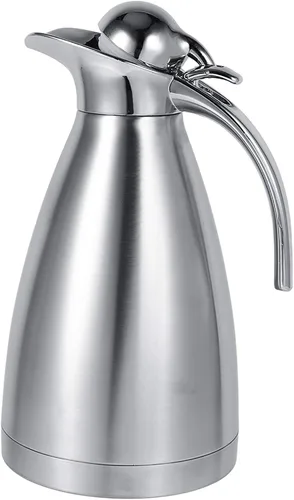 Vista 6 de Botella térmica de acero inoxidable con aislamiento térmico de doble pared al vacío, botella de agua caliente plateada de 1.5 L para cocina