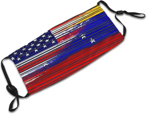 Vista 4 de Máscara de la bandera de Venezuela de Estados Unidos protege el sistema respiratorio respiratorio respiratorio con tranquilidad negro, Negro
