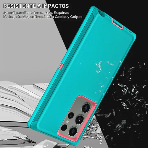 Vista 5 de YKHJKLEC Funda para Samsung Galaxy S22 Ultra, con 2 piezas [protector de pantalla de TPU flexible autorreparable y protector de lente de cámara]