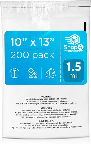 Vista 9 de Shop4Mailers Bolsa de polietileno transparente de 6 x 9 con advertencia de asfixia – Adhesivo autosellante, bolsa transparente de 1.5 mil para FBA
