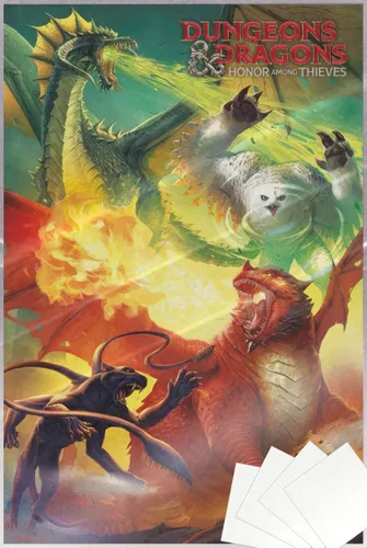 Vista 8 de Dungeons & Dragons: Honor Among Thieves - Fantasy Poster (Dragon Battle) (Size: 24" x 36") (Laminated Poster)