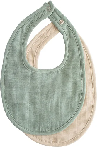 Vista 9 de mushie Babero de muselina para bebé, algodón suave para goteos, babas y alimentaciones infantiles, ajuste ajustable, paquete de 2