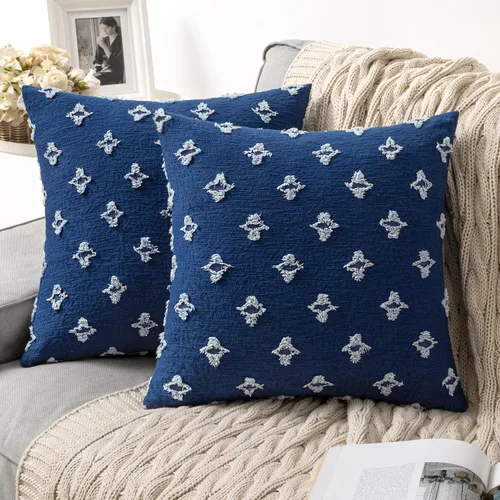 Vista 10 de MIULEE Juego de 2 fundas de almohada decorativas de jacquard rómbico, funda de cojín cuadrada suave para sofá, cama, dormitorio, sala de estar, 16 x