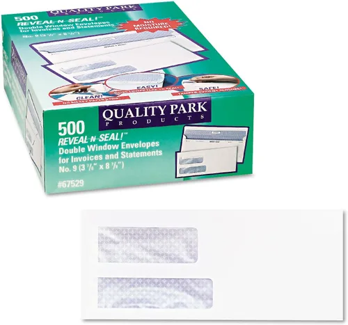 Vista 3 de Quality Park 67529 Reveal-N-Seal - Sobre de doble ventana No.9, blanco, 500/BX