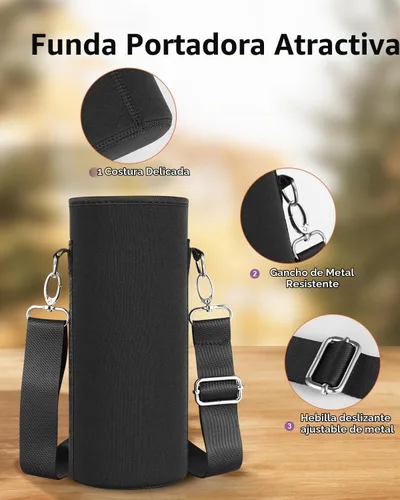Vista 8 de Topre Botella de agua aislada de 32 onzas, botella de agua al vacío de acero inoxidable, sin BPA y a prueba de fugas - con asa de paracord, correa