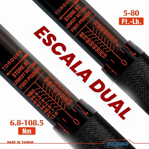 Vista 3 de KORR Tools KTW002 Llave dinamométrica de clic de 3/8 pulgadas (5-80 ft.-lb.)