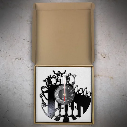 Vista 2 de Reloj de pared de 12 pulgadas, diseño de pingüinos, silencioso, sin tictac, para habitación, decoración de animales acuáticos, pájaros sin vuelo