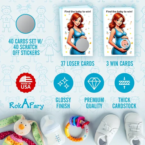 Vista 3 de RokAPary Find The Baby to Win Boy - Juego de rascar para niños, juegos tontos fáciles de jugar, idea divertida, actividad rompehielos para baby