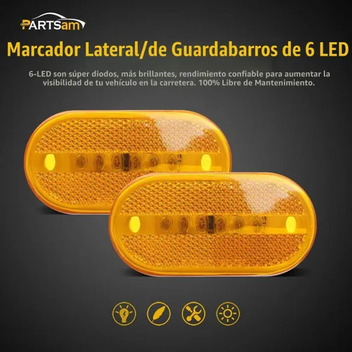 Vista 2 de Luces laterales de 6 LED de 4 pulgadas, paquete de de 2