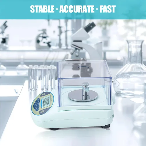 Vista 5 de Báscula de laboratorio de 3.53 oz x 0.00 oz, balanza analítica de alta precisión con parabrisas digital. Báscula electrónica de gramos