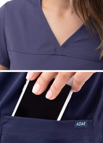 Vista 4 de Adar Pro - Ropa quirúrgica para mujer, camisa con cuello en V