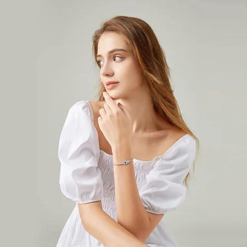 Vista 10 de Evil Eye Bracelets Hamsa Bracelet - 18K Gold Plated Adjustable Eye of Protection Bracelet Silver Evil Eye Amulet ojo Bracelet Gold Evil Eye Jewelry