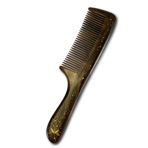Vista 11 de TAN MUJIANG Peine para el cabello de madera natural antiestático (mariposa y loto)
