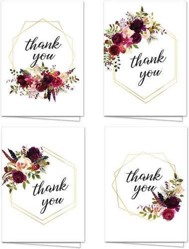 Vista 8 de Boho Spirit tarjeta de agradecimiento surtidas – Set de 36 interior en blanco – 6 Diseños interior en blanco – de tarjetas con sobres blancos