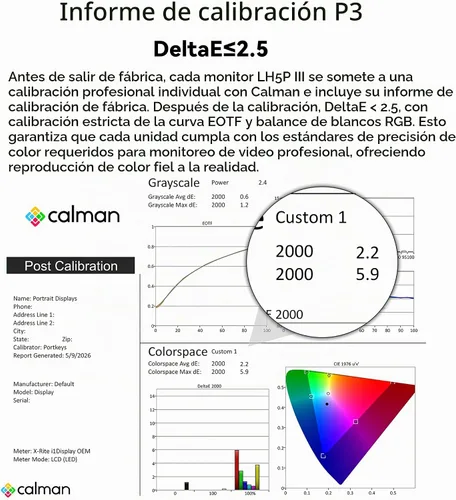 Vista 11 de Portkeys LH5P III Monitor de cámara 5.7 "2200nit LH5PIII Monitor de campo Touch Focus Tracking Frame Log Stops 104% P3 Gamut 10-Bit 4K60P HDMI