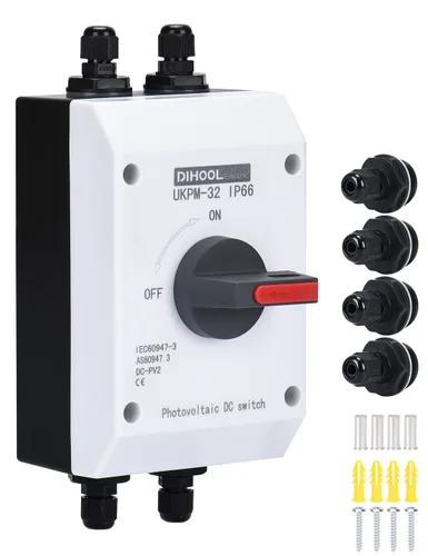 Vista 8 de DIHOOL Interruptor de desconexión solar,32 amperios DC600V,2 cuerdas 2 en 2 salidas aislador,IP66 impermeable