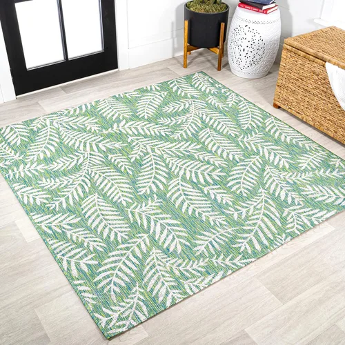 Vista 31 de Eyely BMS119A-28 Santa Monica Nevis Palm Frond - Alfombra costera para interiores y exteriores, casual, campo, floral, dormitorio, cocina, patio